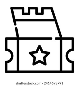 tickets Line Icon Background White