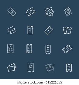 tickets line icon vector set