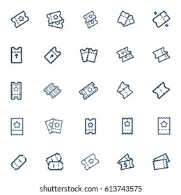 Tickets line icons vector set
