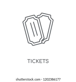 Tickets linear icon. Tickets concept stroke symbol design. Thin graphic elements vector illustration, outline pattern on a white background, eps 10.