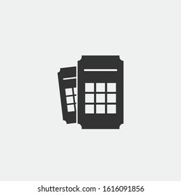 Tickets, lottery, scratch cards vector icon