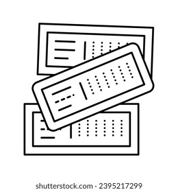 Eintrittskarten lotto Linie Symbol Vektor. Eintrittskarten für Lotterien. isoliertes Kontursymbol