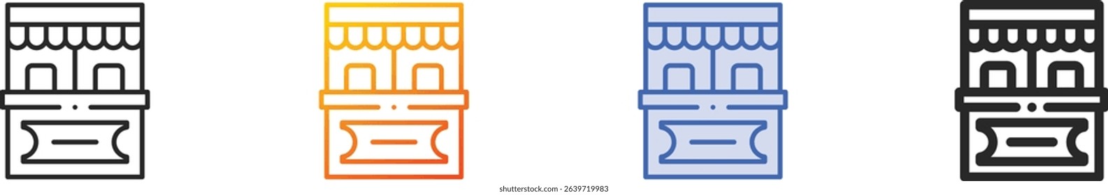 tickets office icon.Thin Linear, Gradient, Blue Stroke and bold Style Design Isolated On White Background