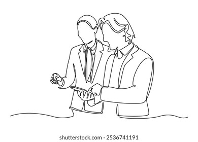Tickets online concept. Single line draw design vector graphic illustration.
