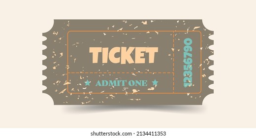 tickets in retro design, brown 