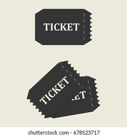 Tickets set icon. Vector illustration