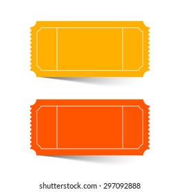 Tickets Set - Red and Orange Vector Illustration Isolated on White