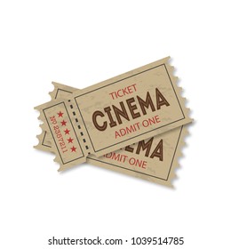 Tickets with shadow on a white background, vector