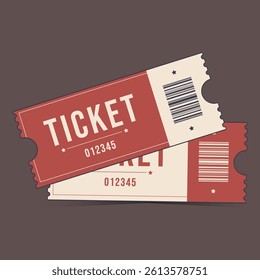 Tickets template in retro colors. cinema ticket.