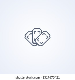 Tickets, vector best gray line icon on white background, EPS 10