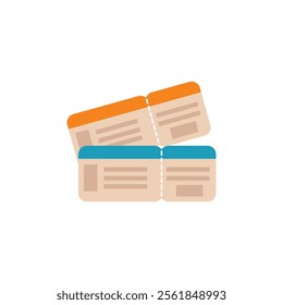 Tickets vector flat illustration on white background