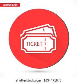Tickets vector icon. Cinema tickets symbol. Linear style sign for mobile concept and web design vector icon. Tickets symbol illustration. vector icon Pixel vector graphics