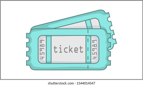 Tickets vector icon. Flat icon. Illustration. Drawing.