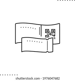 Tickets vector icon in outlines