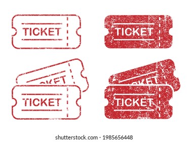 Tickets vector illustration set isolated on white background. Ticket icon, shape, silhouette templates for events such as movie, concert, sports or party.	
