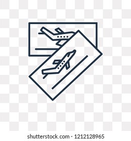 Tickets vector outline icon isolated on transparent background, high quality linear Tickets transparency concept can be used web and mobile