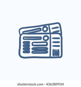 Tickets vector sketch icon isolated on background. Hand drawn Tickets icon. Tickets sketch icon for infographic, website or app.