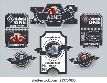 Tickets Vectors. Tickets are issued in black color