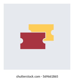 Tickets_OnlineMovie icon - Flat design, glyph style icon - Colored enclosed in a square