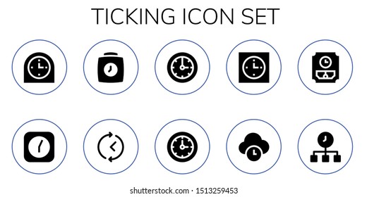 ticking icon set. 10 filled ticking icons.  Simple modern icons about  - Clock, Time, Clocks, Wall clock