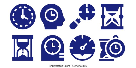  ticking icon set. 8 filled ticking icons. Simple modern icons about  - Hourglass, Wall clock, Clocks, Time, Clock