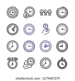 ticking Icon Set with line icons. Modern Thin Line Style. Suitable for Web and Mobile Icon. Vector illustration EPS 10.