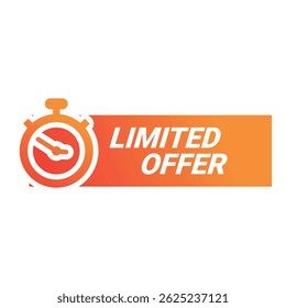 Ticking stopwatch emphasizes the urgency of a limited time offer, encouraging quick action