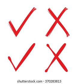 ticks, check marks, red tick marks, wrong marks
