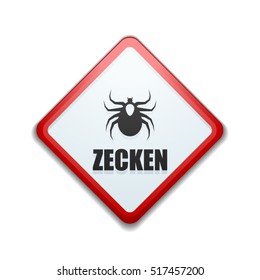 Ticks danger sign (Non-English text - Ticks)
