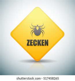 Ticks danger sign (Non-English text - Ticks)