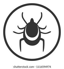 TICKS DANGER sign. Round. Vector.