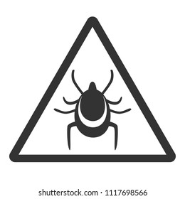 TICKS DANGER sign. Triangle. Vector.