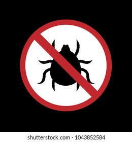 Ticks Stop Sign Mite Warning