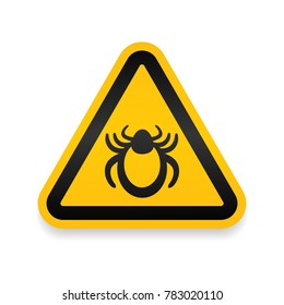 Ticks warning mite bug icon. Encephalitis parasite icon. Vector illustration of tick warning sign. Beetle tick danger crossed sign vector flat icon. Tick mite bug Attention sign. Forbidden sign