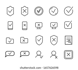 Ticks Y X Iconos De Vector Para Ilustración