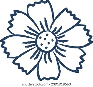 Tickseed flower hand drawn vector illustration