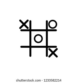 Tick-tac-toe or noughts and crosses game icon vector. Tick-tac-toe or noughts and crosses game sign Isolated on white background. Flat style for graphic design, logo, Web, UI, mobile app, EPS10