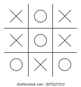 Tic-tac-toe black and white icon