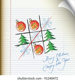 Tic-tac-toe Christmas symbols