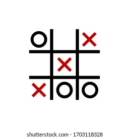 Tic-tac-toe game, competition, icon. Vector illustration of design concept.