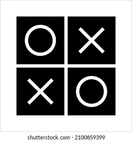 Tic-tac-toe Spiel, Wettbewerb, Ikone. Vektorgrafik auf weißem Hintergrund