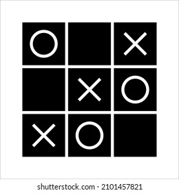 Tic-tac-toe game, competition, icon. Vector illustration on white background
