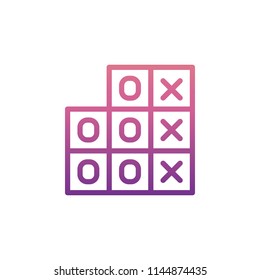 tic-tac-toe game icon in gradient style on white background