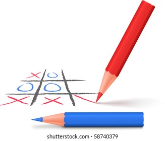 Tic-tac-toe game. Vector illustration.