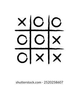 Tic-Tac-Toe game. Vector illustration. Hand drawn tic tac toe game logosymbol.