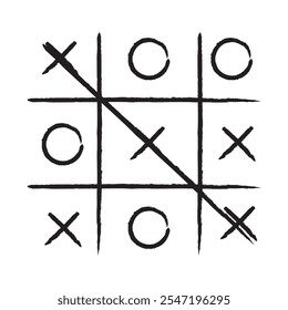 Tic-Tac-Toe game. Vector illustration. Hand drawn tic tac toe game.