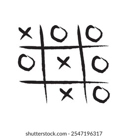 Tic-Tac-Toe game. Vector illustration. Hand drawn tic tac toe game.