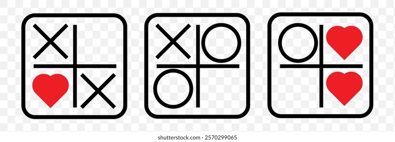 Tic-Tac-Toe game. Vector illustration. Hand drawn tic tac toe game. Eps 10.