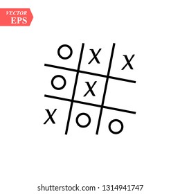 Tic-tac-toe. Mini game. Vector stock illustrationon white background.