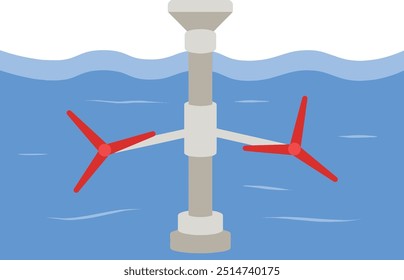 Tidal Energy Concept Vector Illustration. Green Energy. Renewable Energy